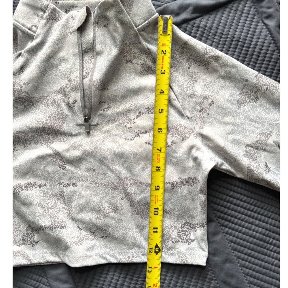 Mono B Womens Small Grey Camo Leopard Quarter Zip Cropped Active Top - Picture 6 of 9